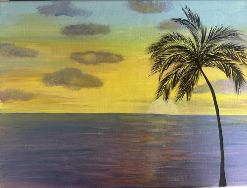palm tree sunrise