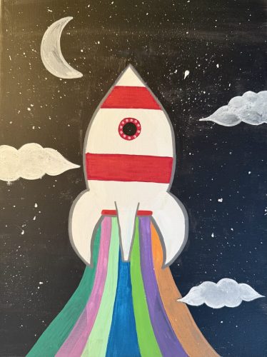 colorful space launch