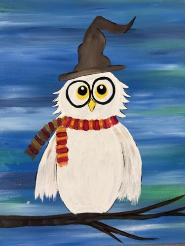harry potter owl canvas painting