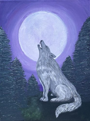 moonlit night wolf howl
