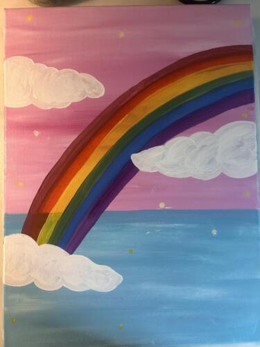 Rainbow canvas painting